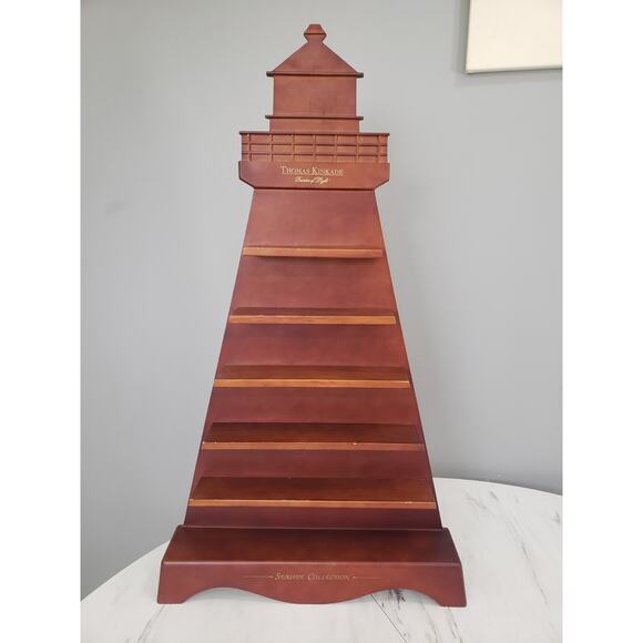 RARE Thomas Kinkade WOOD LIGHTHOUSE SHELF‎ SEASIDE COLLECTION DISPLAY - Picture 1 of 9